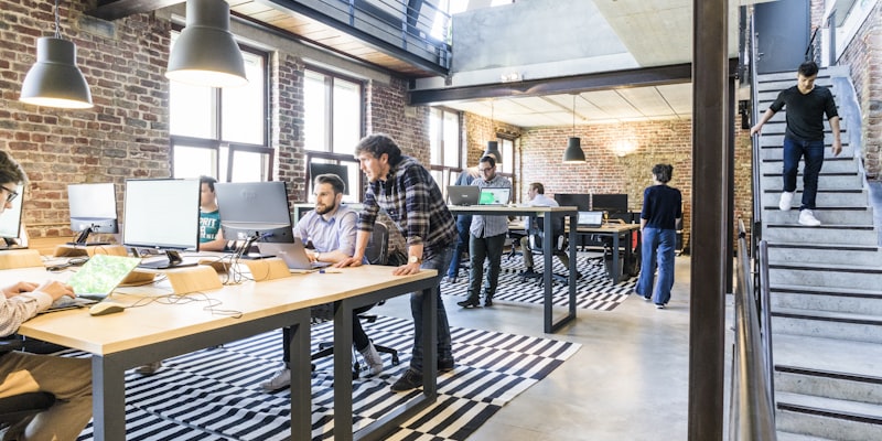 Team working in a modern office — product companies